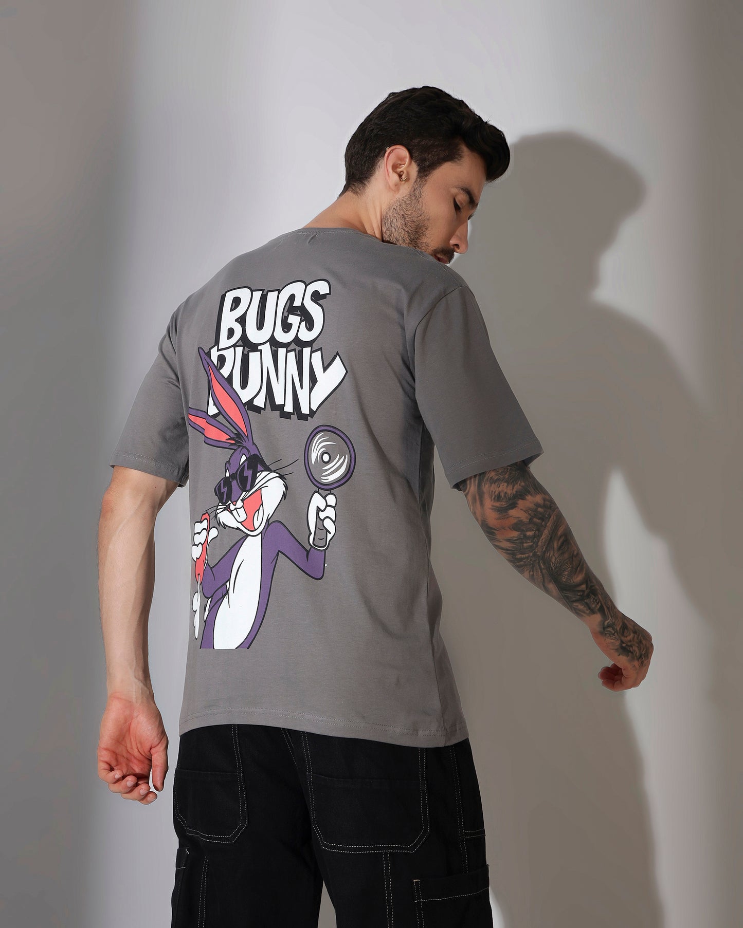 Bugs Bunny Graphic Oversized T-Shirt – Slate Grey