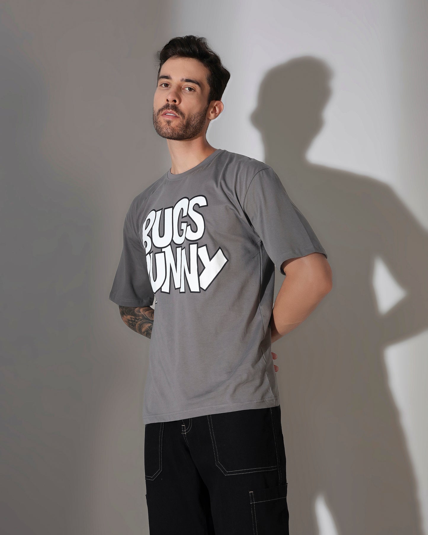 Bugs Bunny Graphic Oversized T-Shirt – Slate Grey