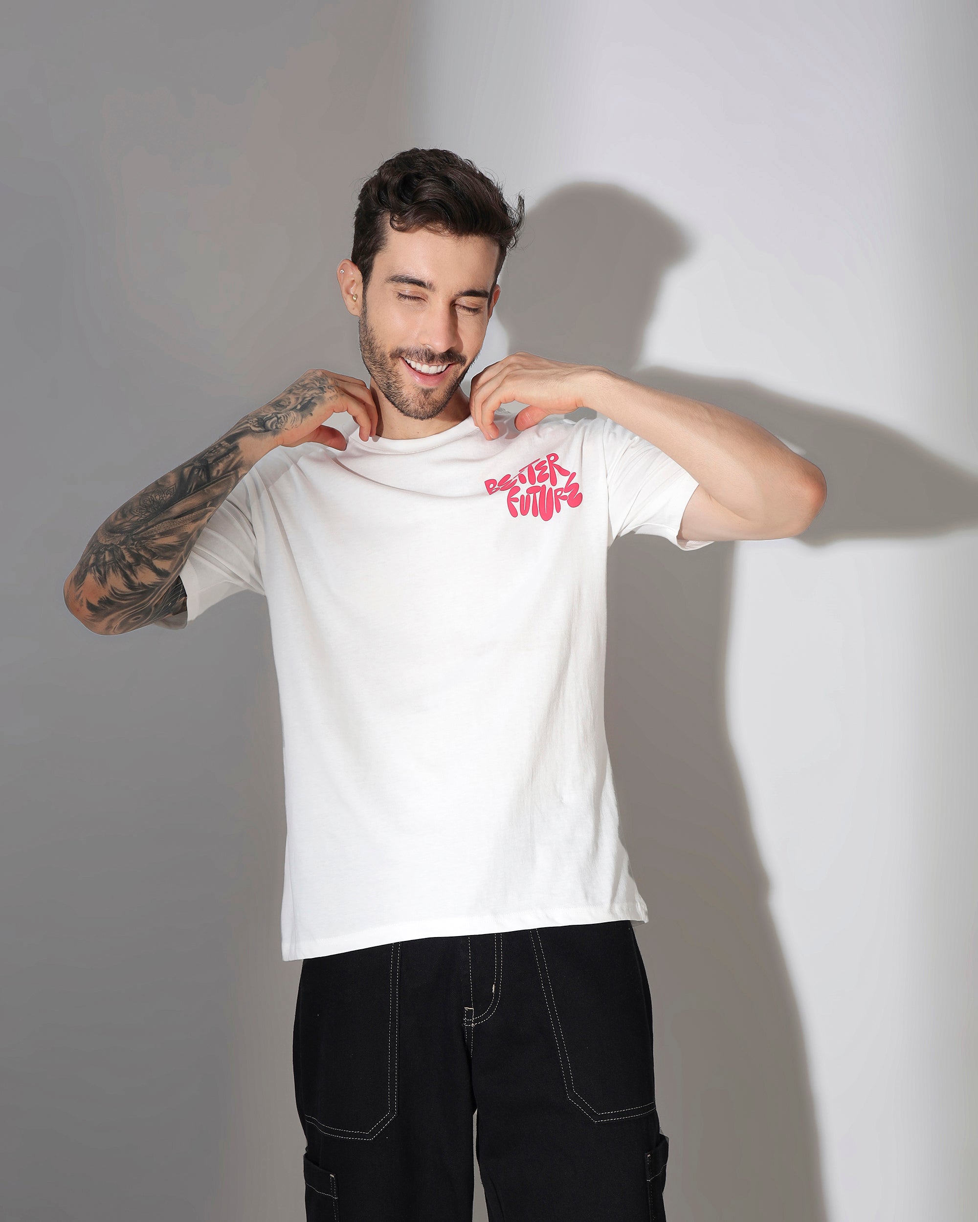 "Better Future" Graphic Oversized T-Shirt – White