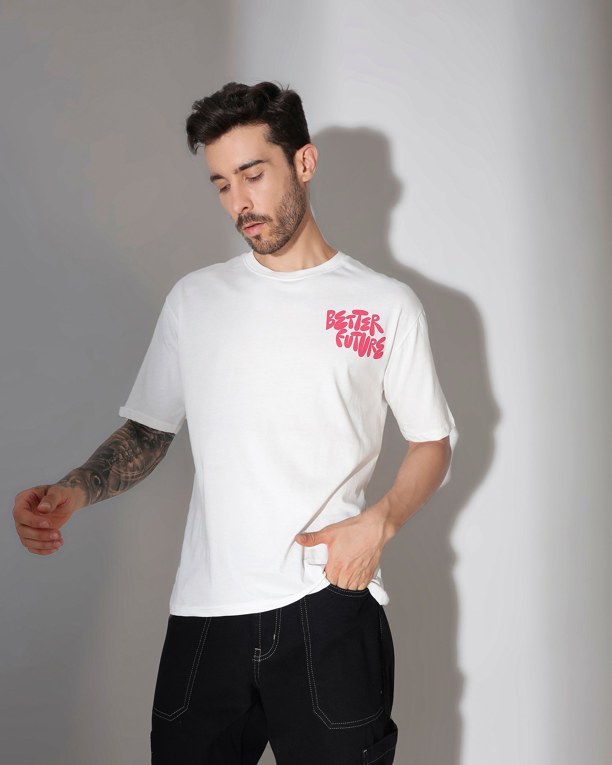 "Better Future" Graphic Oversized T-Shirt – White