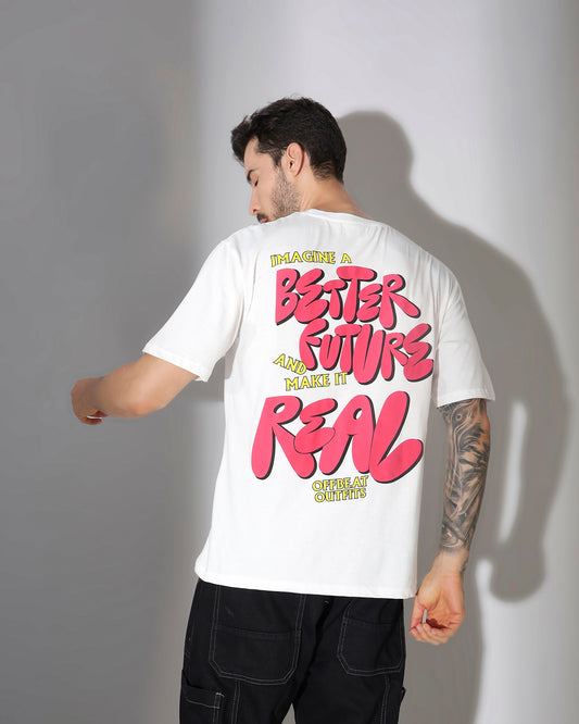 "Better Future" Graphic Oversized T-Shirt – White