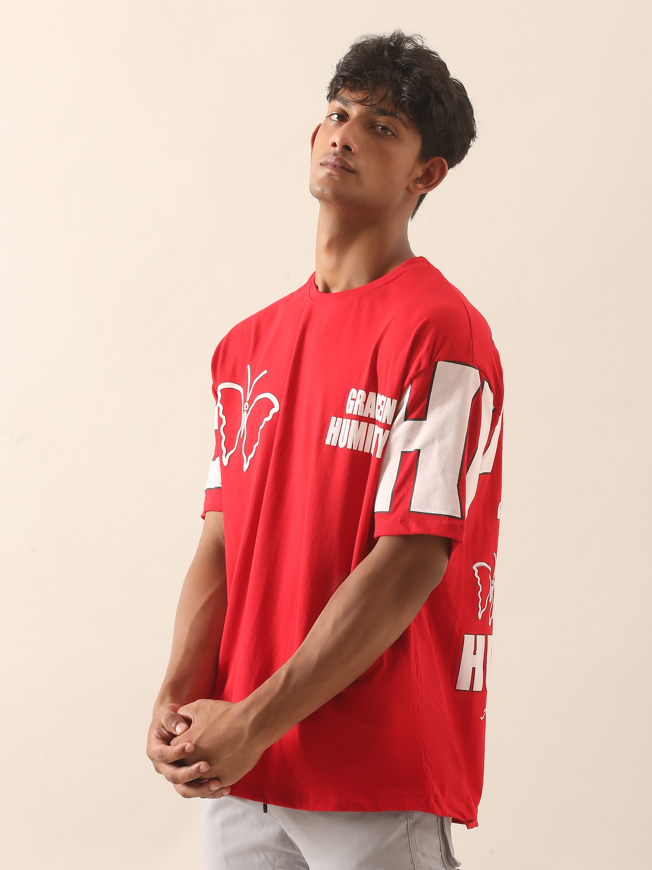 Aura Statement Graphic Tee – Red Butterfly Edition