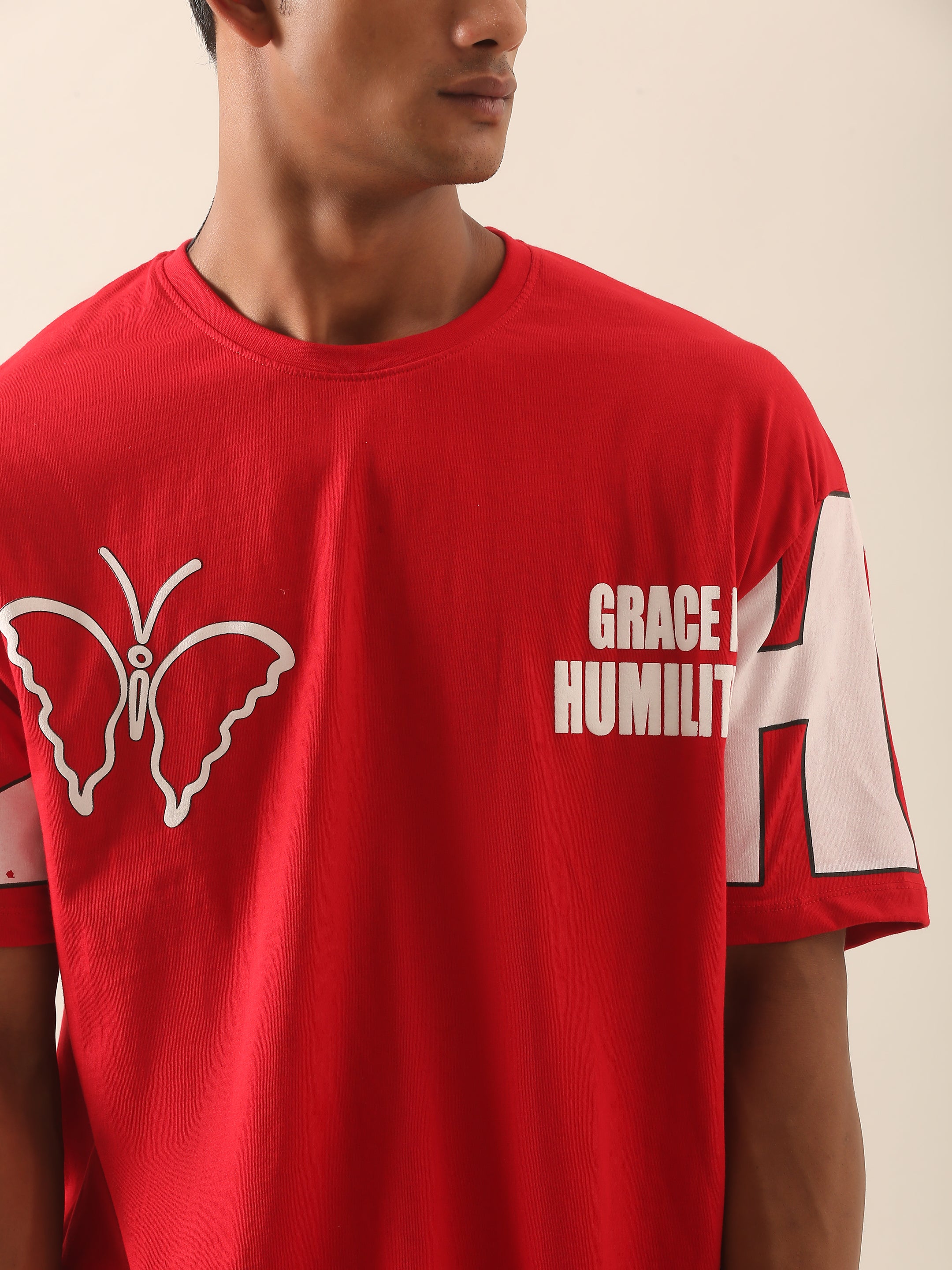 Aura Statement Graphic Tee – Red Butterfly Edition