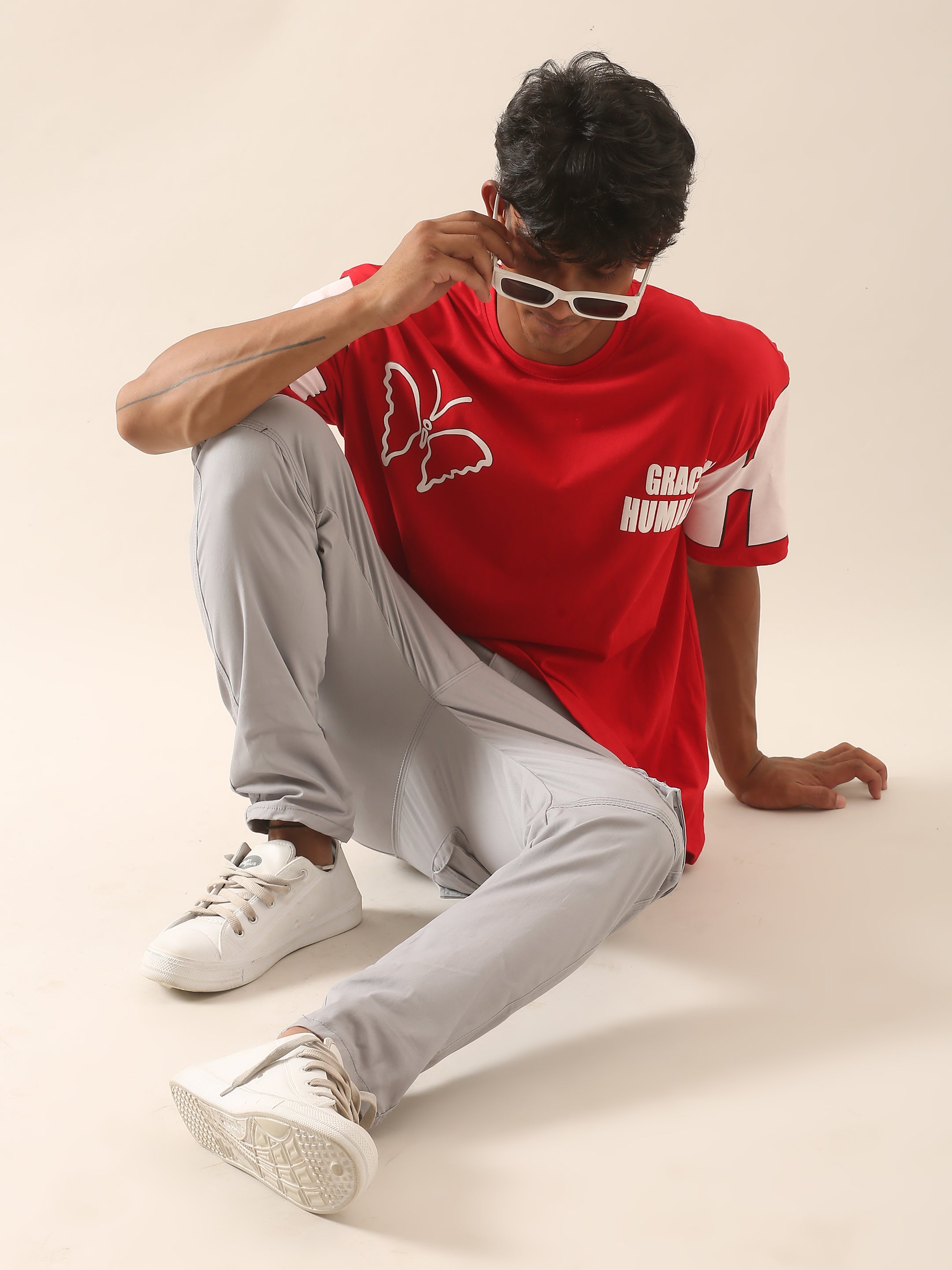 Aura Statement Graphic Tee – Red Butterfly Edition