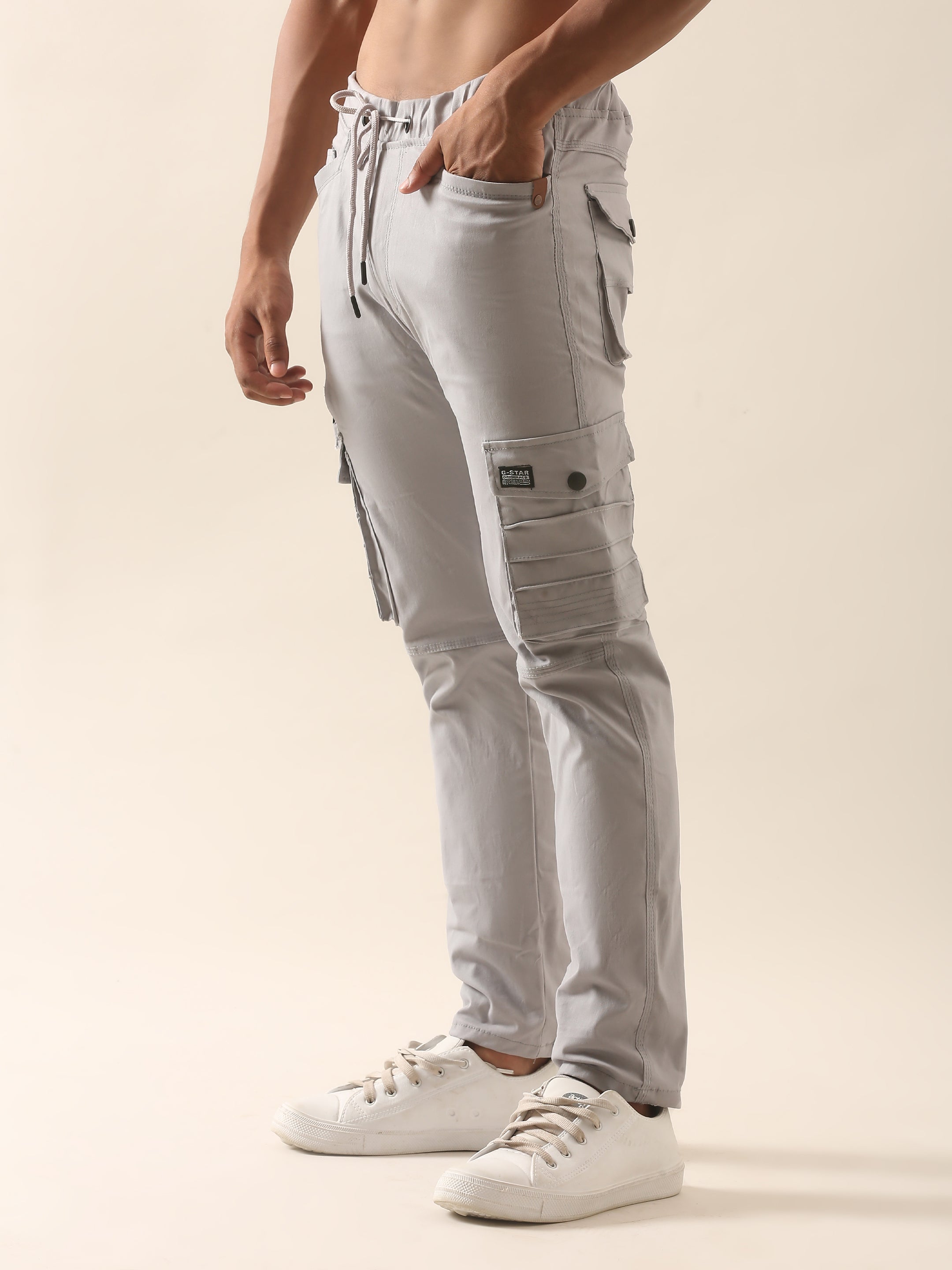 Kozy Aura White Cargo Joggers – Everyday Aura Fit