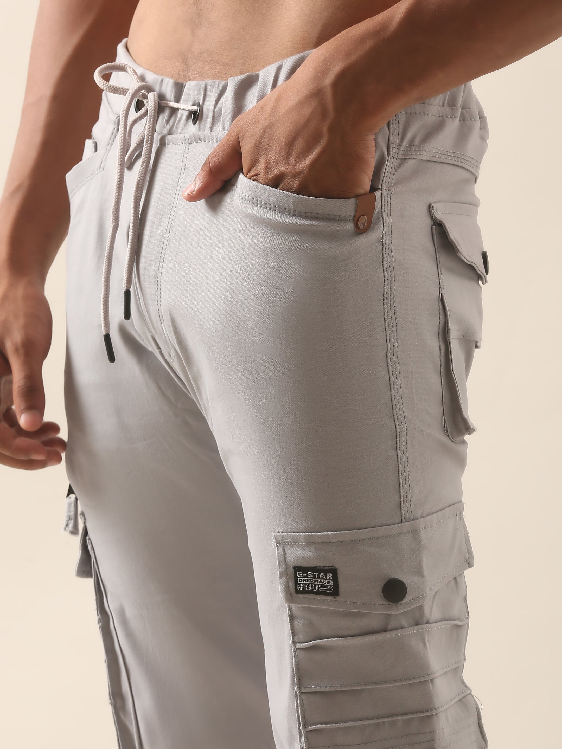 Kozy Aura White Cargo Joggers – Everyday Aura Fit