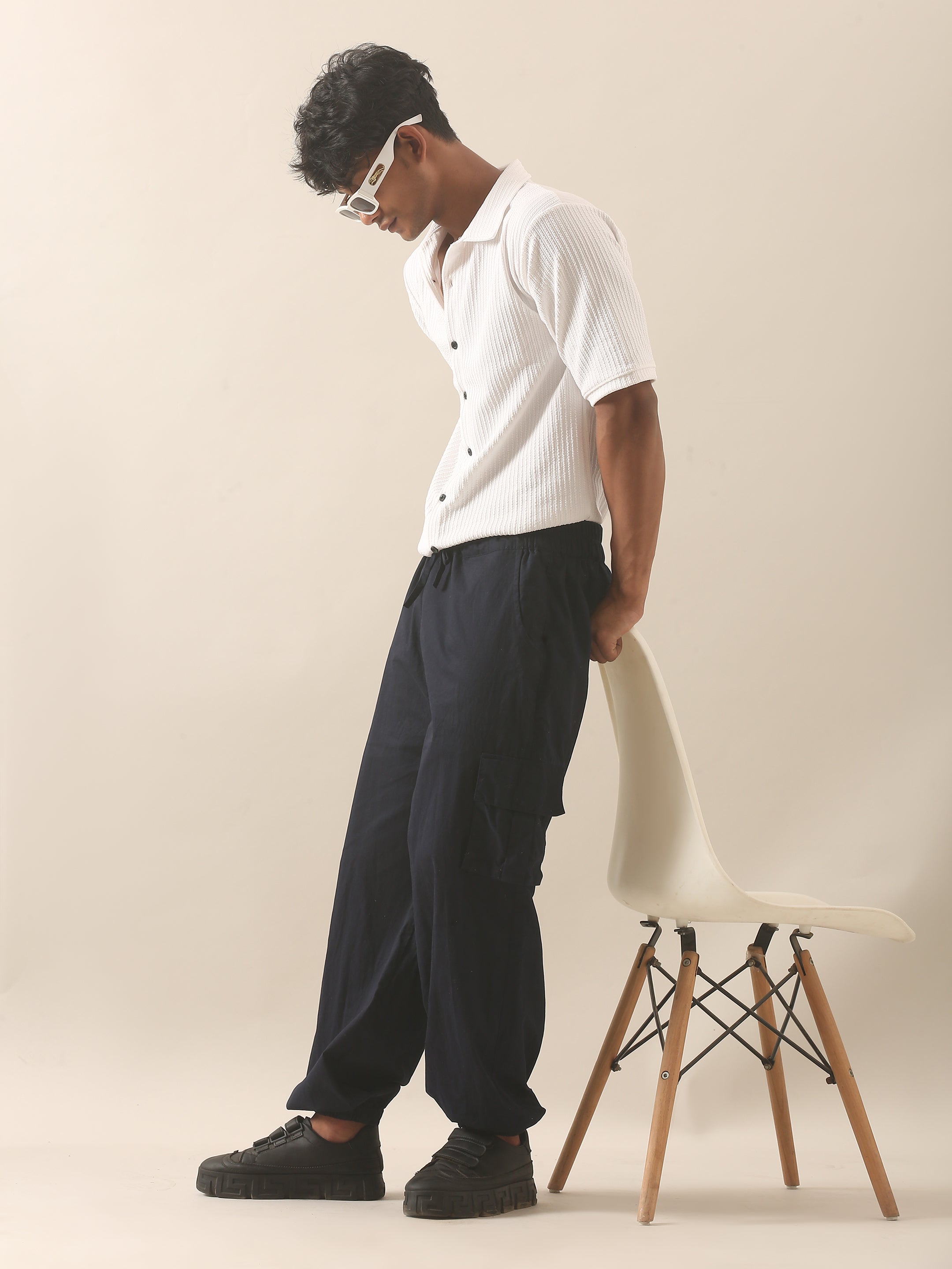 White Textured Half Sleeve Shirt – Men’s Summer Classic