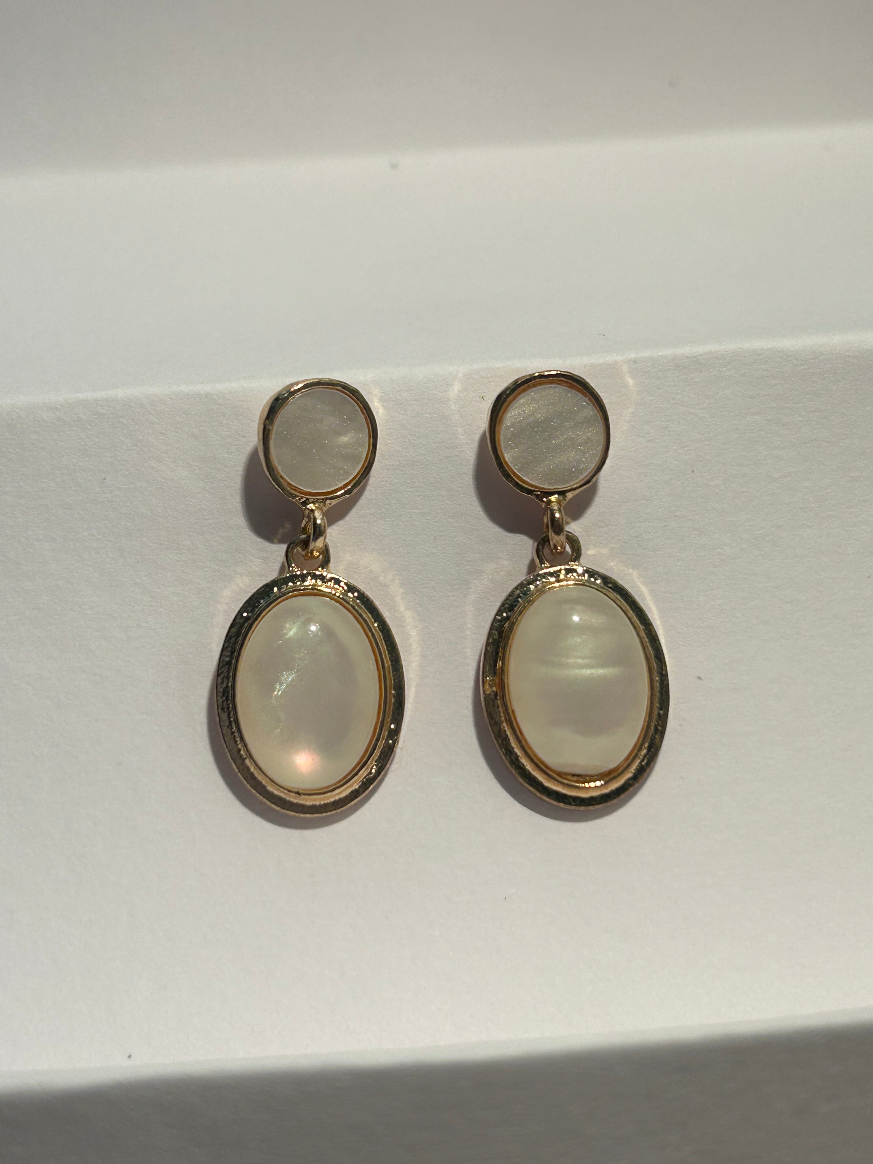 Elegant Mother of Pearl Drop Earrings
